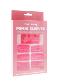 Набор из 7 розовых насадок на пенис ONE-A-DAY PENIS SLEEVES PINK - Seven Creations - в Пушкино купить с доставкой