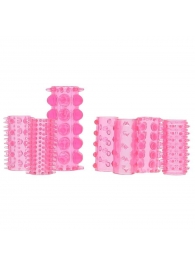 Набор из 7 розовых насадок на пенис ONE-A-DAY PENIS SLEEVES PINK - Seven Creations - в Пушкино купить с доставкой