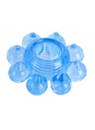 Голубая гелевая насадка-цветок - Toyfa Basic - в Пушкино купить с доставкой