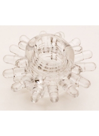 Прозрачное гелевое эрекционное кольцо с шипиками - Toyfa Basic - в Пушкино купить с доставкой