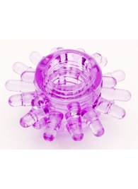 Фиолетовое гелевое эрекционное кольцо с шипиками - Toyfa Basic - в Пушкино купить с доставкой