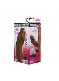 Коричневая насадка на пенис Wolftooth Sleeve - 13 см. - Baile - в Пушкино купить с доставкой