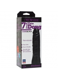 Насадка-фаллоимитатор для страпон-систем Vac-U-Lock CodeBlack 7 Inch Thin Dong - 18,3 см. - Doc Johnson - купить с доставкой в Пушкино