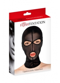 Черная сетчатая маска на голову с отверстиями для глаз и рта - Fetish Tentation - купить с доставкой в Пушкино