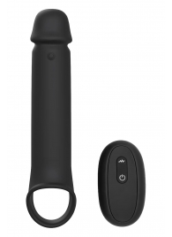 Черная насадка-удлинитель с вибрацией Vibrating Extender With Remote - Dream Toys - в Пушкино купить с доставкой