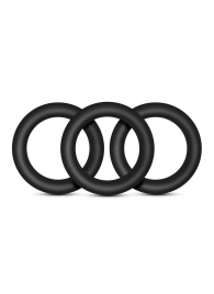 Набор из 3 черных эрекционных колец Black Small Penis Rings - Blush Novelties - в Пушкино купить с доставкой