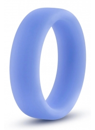 Голубое люминесцентное кольцо Silicone Glo Cock Ring - Blush Novelties - в Пушкино купить с доставкой