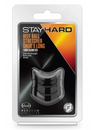 Черное эрекционное кольцо на мошонку Beef Ball Stretcher Snug X Long - Blush Novelties - в Пушкино купить с доставкой