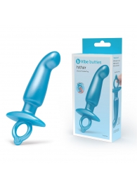 Голубая анальная пробка для массажа простаты Hither Silicone Prostate Plug - 14,3 см. - b-Vibe - в Пушкино купить с доставкой