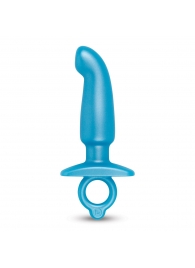 Голубая анальная пробка для массажа простаты Hither Silicone Prostate Plug - 14,3 см. - b-Vibe - в Пушкино купить с доставкой