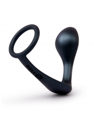 Черное эрекционное кольцо со стимулятором простаты Ringer Cock Ring   Plug - b-Vibe - в Пушкино купить с доставкой