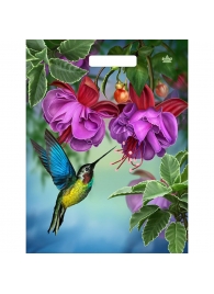 Пакет с принтом в виде колибри в цветах с вырубной ручкой (31х40 см) - Сима-Ленд - купить с доставкой в Пушкино