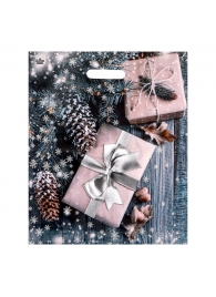 Новогодний пакет с принтом в виде подарков и вырубной ручкой (45х38 см) - Сима-Ленд - купить с доставкой в Пушкино