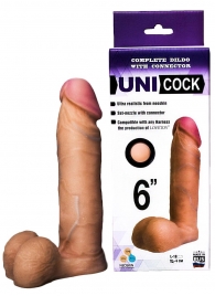 Насадка для страпона фаллической формы UNICOCK 6  - 18 см. - LOVETOY (А-Полимер) - купить с доставкой в Пушкино