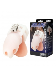 Белая клетка для пениса Silicone Small 2 in Cock Cage With Ball Divider - BlueLine - купить с доставкой в Пушкино
