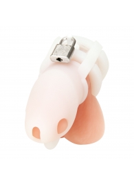 Белая клетка для пениса Silicone Small 2 in Cock Cage With Ball Divider - BlueLine - купить с доставкой в Пушкино
