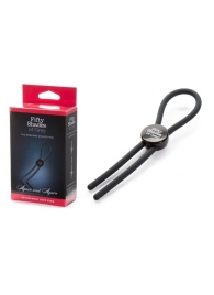 Тёмно-серое эрекционное кольцо с зажимом Again and Again Adjustable Cock Ring - Fifty Shades of Grey - в Пушкино купить с доставкой