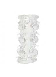 Прозрачная насадка на пенис с шипами и бугорками JELLY JOY LUST CLUSTER CLEAR - Dream Toys - в Пушкино купить с доставкой