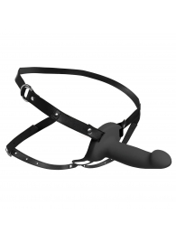Черный полый страпон с вибрацией 2’’ Erection 28X Smooth Vibrating Silicone Penis Sheath - XR Brands - купить с доставкой в Пушкино