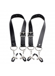 Ремни с зажимами для половых губ Spread Labia Spreader Straps with Clamps - XR Brands - купить с доставкой в Пушкино