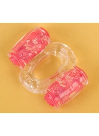 Прозрачное виброкольцо с двумя вибропульками - Toyfa Basic - в Пушкино купить с доставкой