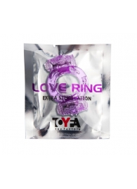 Фиолетовое виброкольцо с двумя вибропульками - Toyfa Basic - в Пушкино купить с доставкой