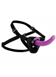 Лиловый поясной страпон Navigator Silicone G-Spot Dildo with Harness - 17,8 см. - XR Brands - купить с доставкой в Пушкино