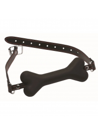 Черный кляп в форме косточки Hound Adjustable Dog Bone Gag - XR Brands - купить с доставкой в Пушкино