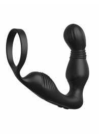 Черный вибростимулятор простаты с эрекционным кольцом Ass-Gasm Pro P-Spot Milker - Pipedream - в Пушкино купить с доставкой
