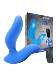 Синий вибромассажер простаты 3,5’’ Remote Control Curve P-spot Massager - 12 см. - Erokay - в Пушкино купить с доставкой