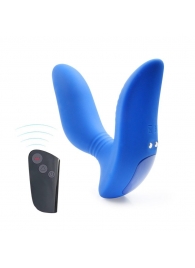 Синий вибромассажер простаты 3,5’’ Remote Control Curve P-spot Massager - 12 см. - Erokay - в Пушкино купить с доставкой