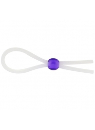 Прозрачное лассо с фиолетовой бусиной SILICONE COCK RING WITH BEAD LAVENDER - NMC - в Пушкино купить с доставкой