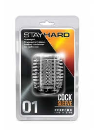 Прозрачная насадка с шипами STAY HARD COCK SLEEVE 01 CLEAR - Blush Novelties - в Пушкино купить с доставкой