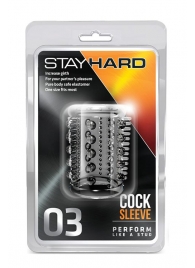 Прозрачная насадка с шипами и шишечками STAY HARD COCK SLEEVE 03 CLEAR - Blush Novelties - в Пушкино купить с доставкой