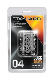 Прозрачная насадка с бороздками STAY HARD COCK SLEEVE 04 CLEAR - Blush Novelties - в Пушкино купить с доставкой