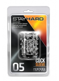 Прозрачная насадка с капельками STAY HARD COCK SLEEVE 05 CLEAR - Blush Novelties - в Пушкино купить с доставкой