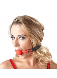 Силиконовый кляп-шар на чёрных ремешках Red Gag silicone - Orion - купить с доставкой в Пушкино