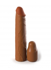 Коричневая насадка на член 2  Silicone X-tension - 20,3 см. - Pipedream - в Пушкино купить с доставкой