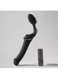 Черный безремневой вибрострапон Strap-On-Me Multi Orgasm Size XL - Strap-on-me - купить с доставкой в Пушкино