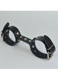 Черные кожаные наручники-фиксатор - Sitabella - купить с доставкой в Пушкино