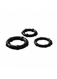Набор из 3 черных эрекционных колец Babooom Ring Set - Adrien Lastic - в Пушкино купить с доставкой