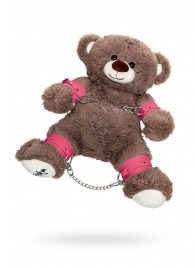 Бондажный набор: бурый мишка с розовыми оковами и наручниками - Pecado - купить с доставкой в Пушкино