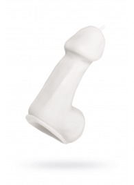 Белая свеча в форме пениса - 47 гр. - Pecado - купить с доставкой в Пушкино