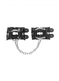 Черные кожаные наручники-браслеты из двух ремешков - Pecado - купить с доставкой в Пушкино