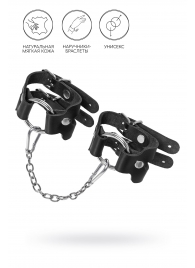 Черные кожаные наручники-браслеты из двух ремешков - Pecado - купить с доставкой в Пушкино
