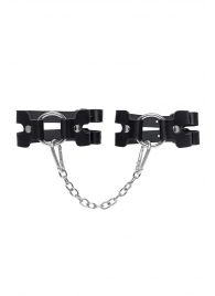 Черные кожаные оковы из двух ремешков - Pecado - купить с доставкой в Пушкино