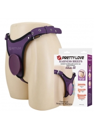 Фиолетовые трусики харнесс с платформой Caludio III - Baile - купить с доставкой в Пушкино