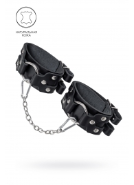 Черные кожаные оковы с двумя ремешками - Pecado - купить с доставкой в Пушкино