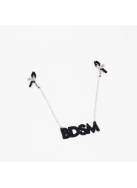 Зажимы на соски с кожаной подвеской BDSM - Crazy Handmade - купить с доставкой в Пушкино