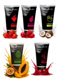 Набор из 5 съедобных лубрикантов JUJU (клубника, малина, тропические фрукты, вишня, кокос) - JuJu - купить с доставкой в Пушкино